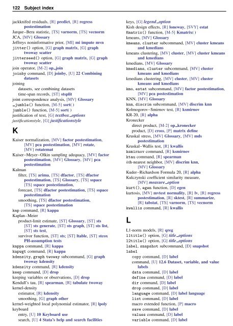 Stata Quick Reference and Index