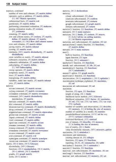 Stata Quick Reference and Index