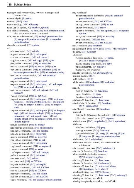 Stata Quick Reference and Index