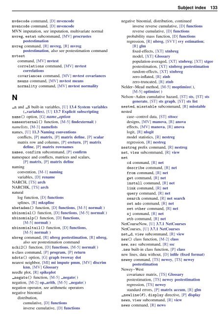 Stata Quick Reference and Index