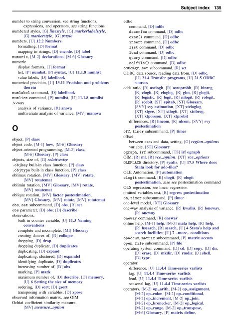 Stata Quick Reference and Index