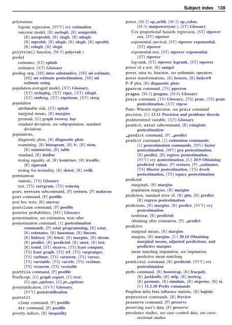 Stata Quick Reference and Index