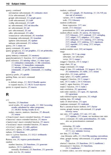Stata Quick Reference and Index