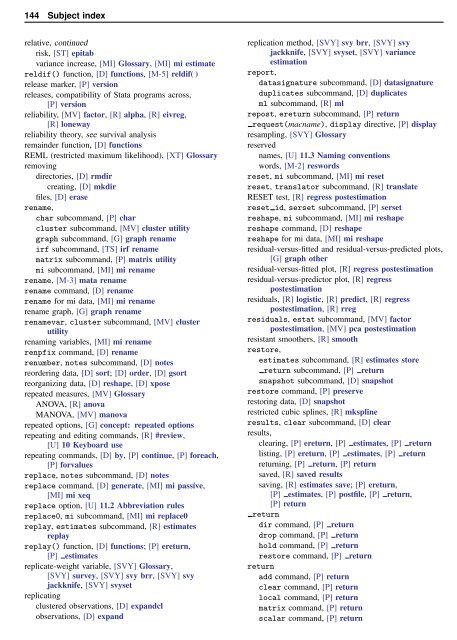 Stata Quick Reference and Index