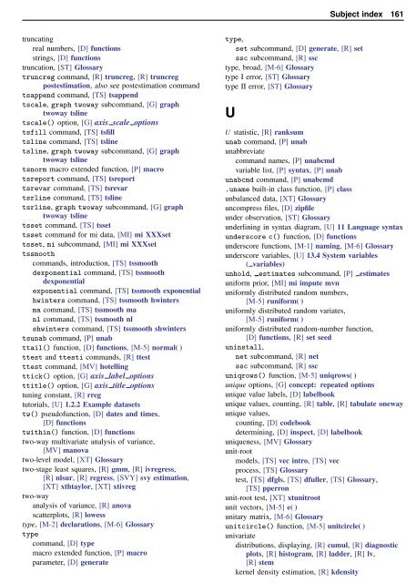 Stata Quick Reference and Index