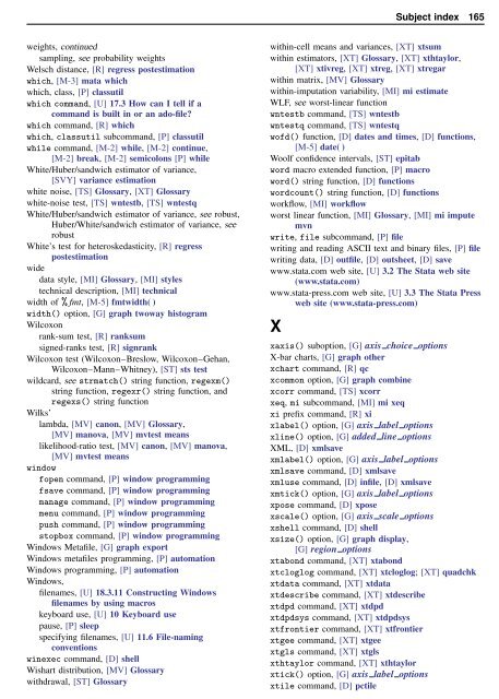 Stata Quick Reference and Index