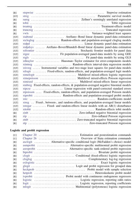 Stata Quick Reference and Index