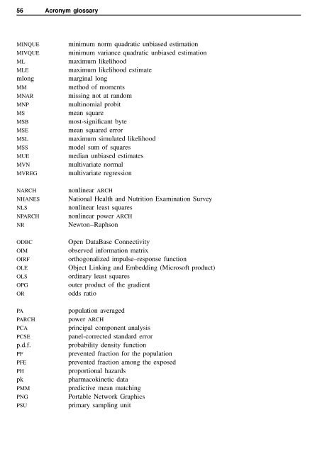 Stata Quick Reference and Index