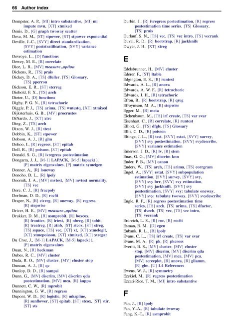 Stata Quick Reference and Index