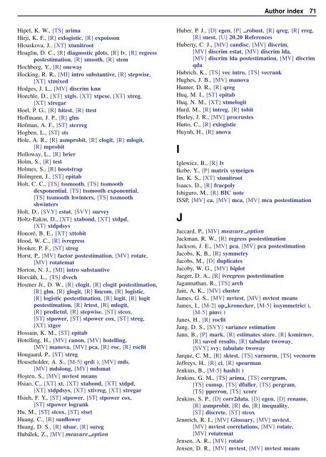 Stata Quick Reference and Index