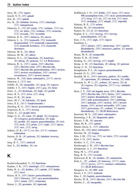 Stata Quick Reference and Index