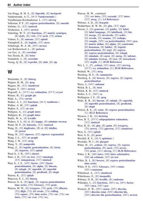 Stata Quick Reference and Index