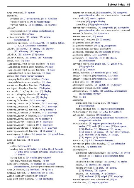 Stata Quick Reference and Index