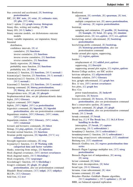 Stata Quick Reference and Index