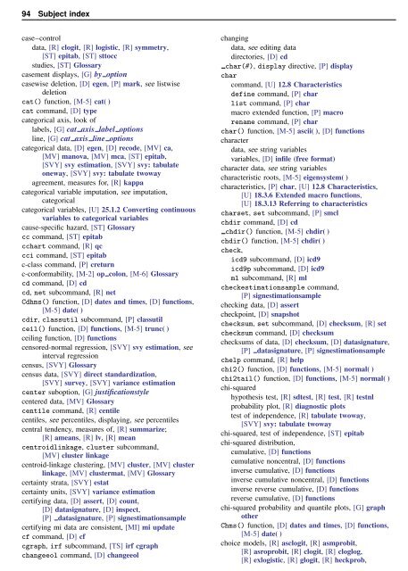 Stata Quick Reference and Index