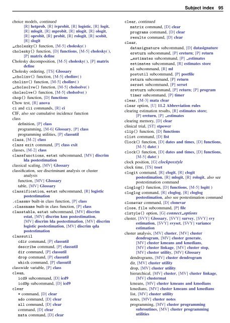 Stata Quick Reference and Index