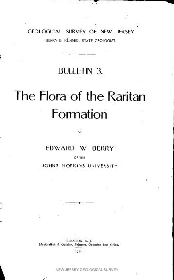 Bulletin 3. The flora of the Raritan Formation, 1911 - State of New ...