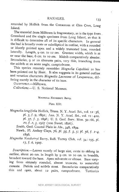 Bulletin 3. The flora of the Raritan Formation, 1911 - State of New ...