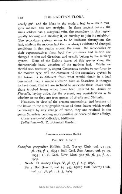 Bulletin 3. The flora of the Raritan Formation, 1911 - State of New ...