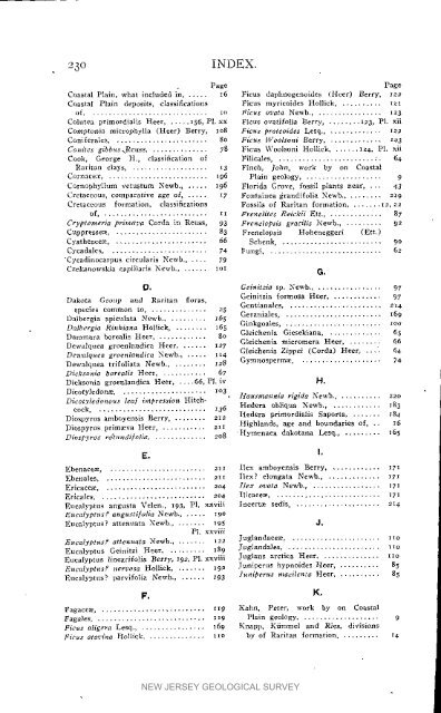 Bulletin 3. The flora of the Raritan Formation, 1911 - State of New ...