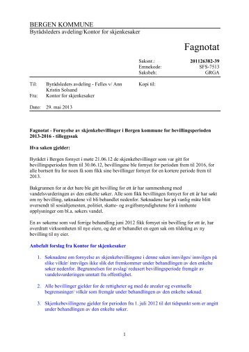 Fagnotat datert 290513 - Bergen kommune