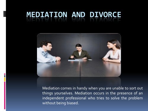 Mediation and Divorce