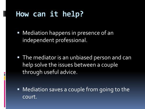 Mediation and Divorce