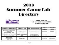 Summer Camp Info - Calvert Library - Lib.md.us