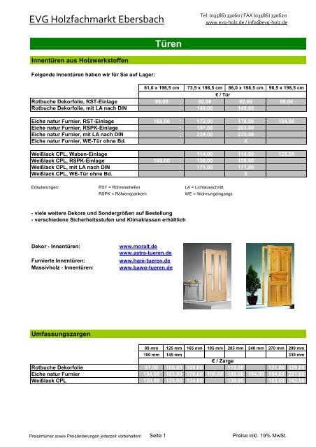 Türen-Fenster-Treppen EVP - Drewno EVG