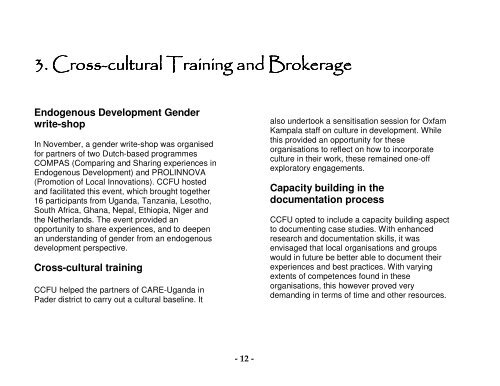 Annual Report - Cross-Cultural Foundation of Uganda(CCFU)