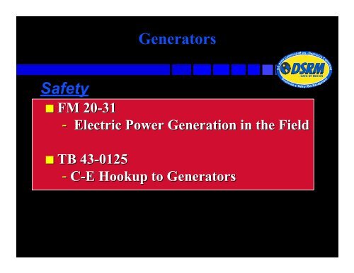 Generator Safety - CECOM