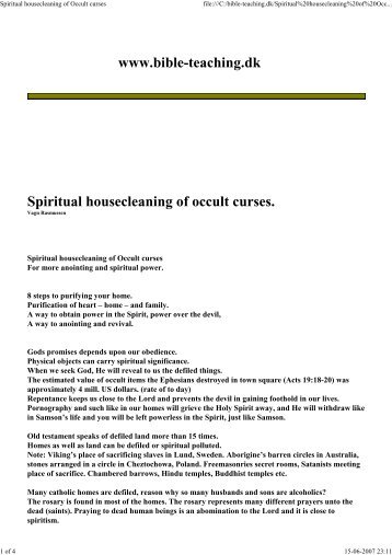 PDF - Spiritual housecleaning of Occult curses - bible-teaching.dk