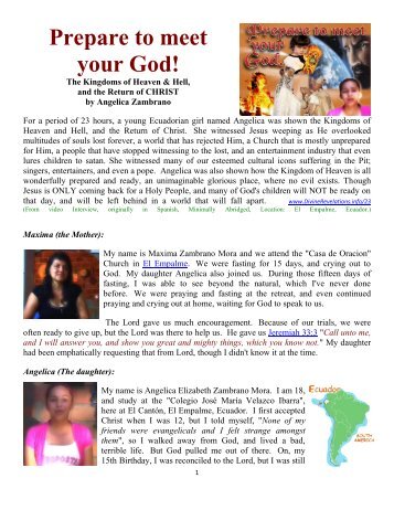 Download her testimony - End-time Revelations