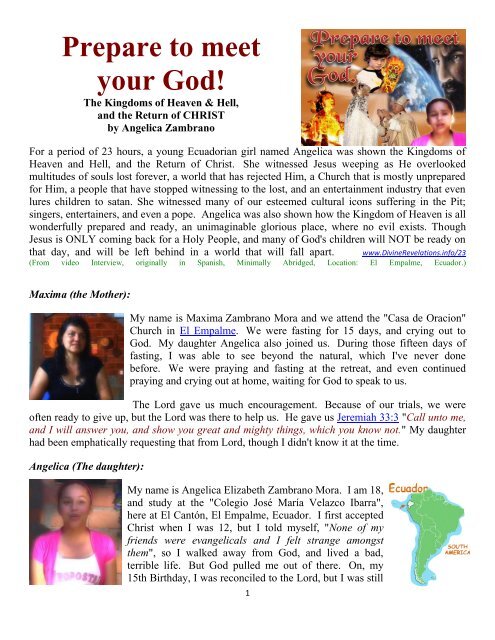 Download Her Testimony End Time Revelations From the stable of blue feathers inc., comes this outshining gospel track god's love kept me from the outstanding recording act and pastor, minister mercy sharpe. yumpu