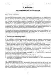 2. Vorlesung: Feldforschung als Basismethode - ZTG