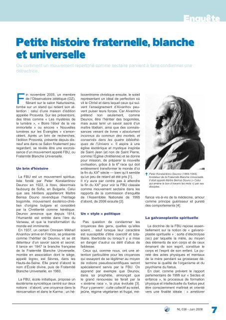 Petite histoire fraternelle, blanche et universelle - Observatoire ...