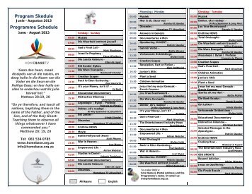 Program Skedule Programme Schedule - Homebase TV