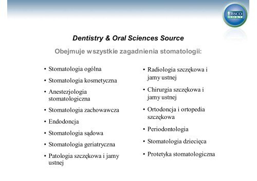 Dentistry & Oral Sciences Source