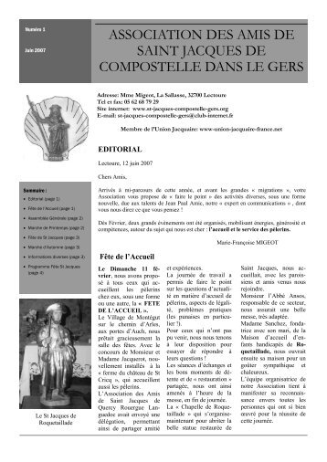 ASSOCIATION DES AMIS DE SAINT JACQUES DE COMPOSTELLE DANS LE GERS