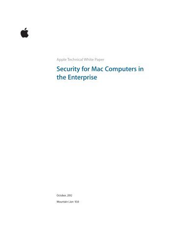 Security for Mac Computers in the Enterprise