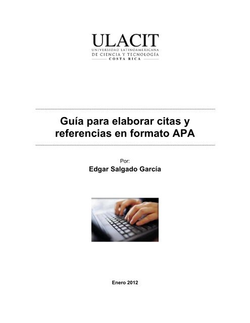 Guía para elaborar citas y referencias en formato APA