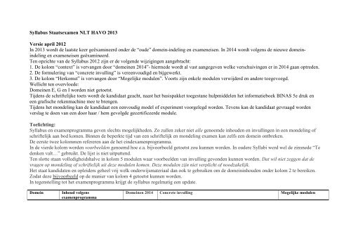 Natuur, leven en technologie syllabus (24Kb, pdf) - Duo