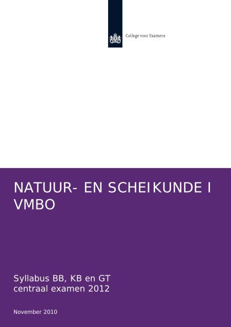 NATUUR- EN SCHEIKUNDE I VMBO - NVON