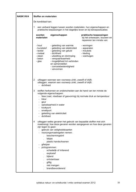 NATUUR- EN SCHEIKUNDE I VMBO - NVON