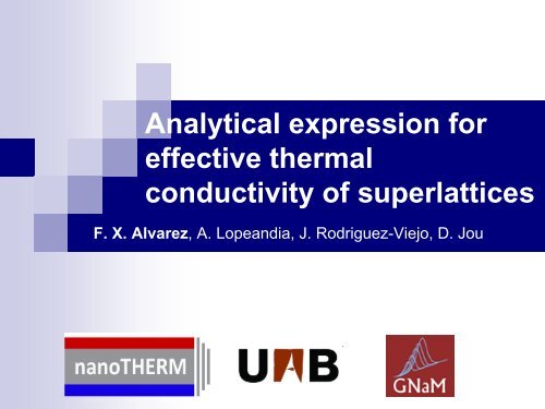 Analytical expression for effective thermal conductivity of superlattices