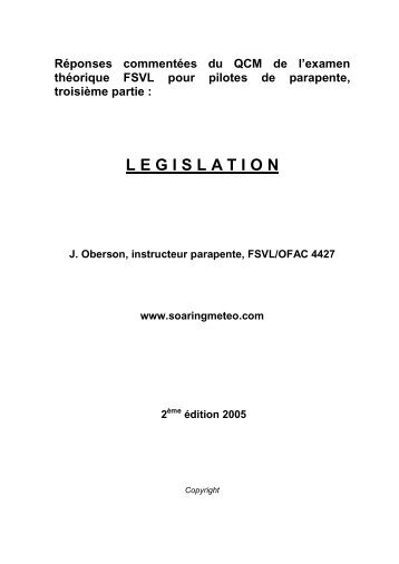 RÃ©ponses commentÃ©es du QCM de l'examen - Soaringmeteo