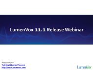 PDF of slides from the 11.1 Release Webinar - LumenVox