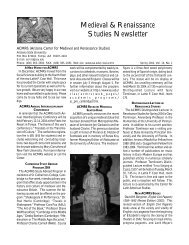 Spring Newsletter 1999 - Arizona Center for Medieval and ...