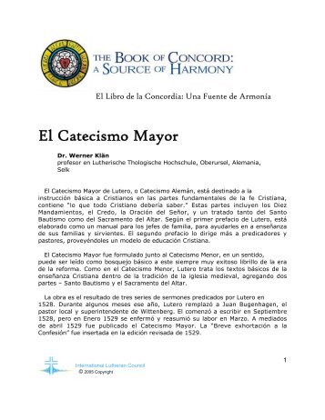 El Catecismo Mayor - International Lutheran Council