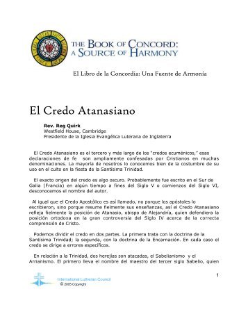 El Credo Atanasiano - International Lutheran Council